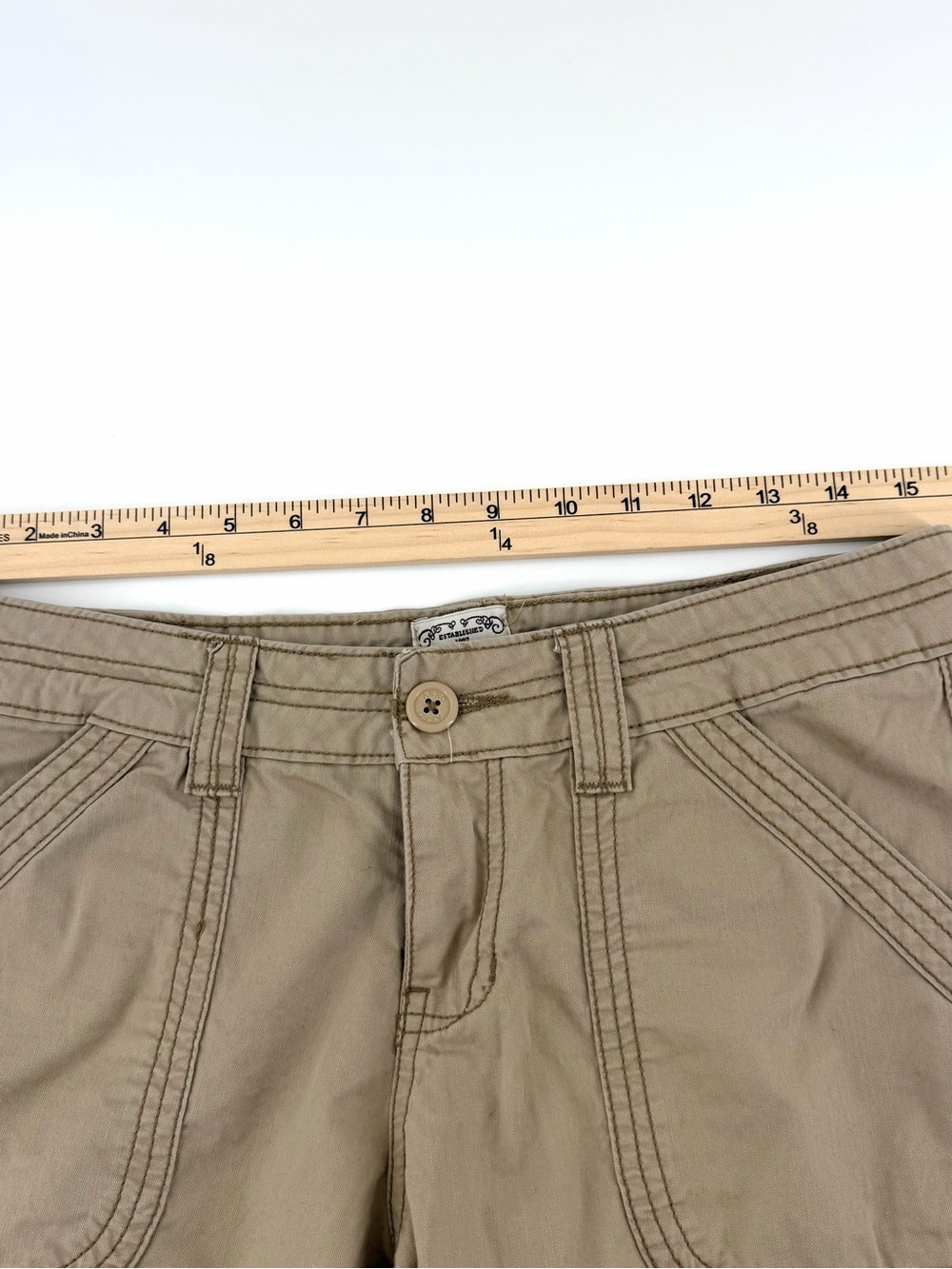 Aeropostale Y2K Convertible Cargo Hiking Pants Khaki 7/8R Gorpcore Utility - Picture 12 of 15